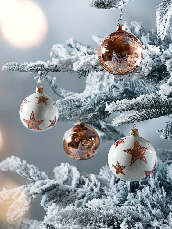 02-amazing-ivory-and-copper-star-ornaments-for-decorating-your-tree