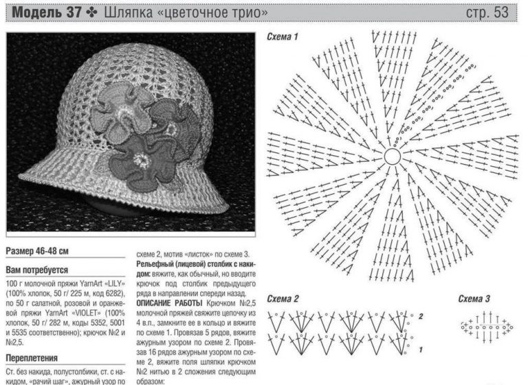 Детская шляпка крючком схема