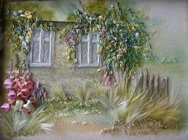 Живые картины от Анжелы Юклянчук .Она не вышивает, она рисует лентами, едва касаясь полотна! Настоящий талант от Бога!
