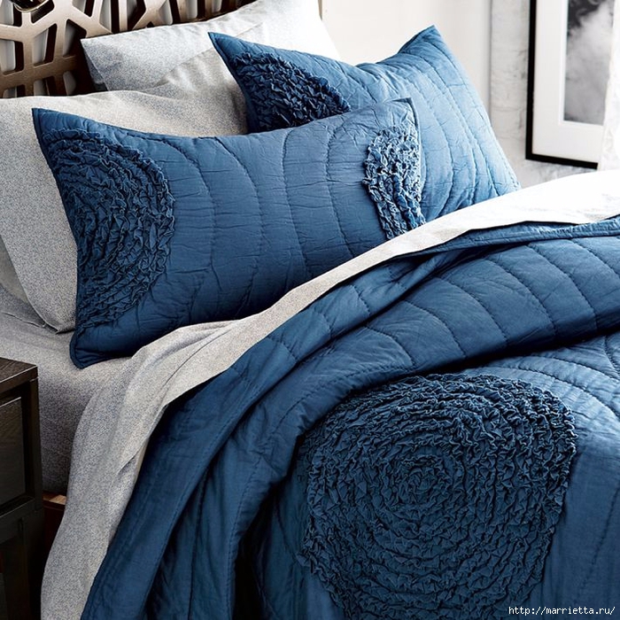 Шьем сами. Интересный декор подушки и одеяла воланами (7) (700x700, 424Kb)
